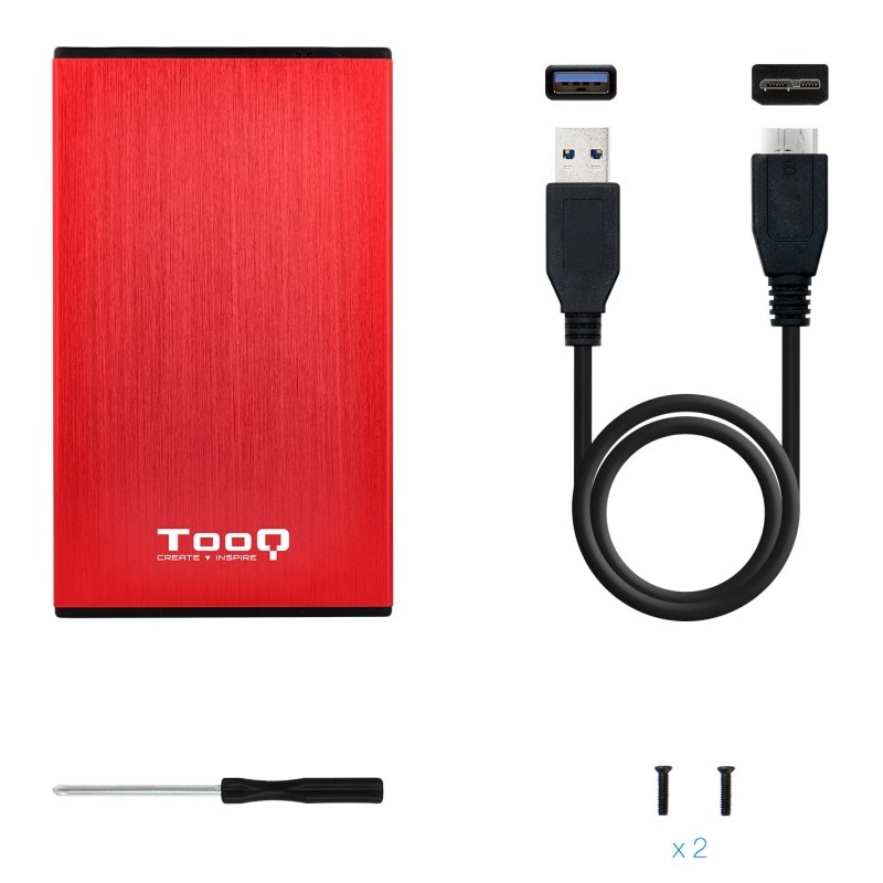 Tooq TQE-2527R 2.5" HDD Enclosure USB 3.1 Gen1/USB 3.0 Tooq TQE-2527R 2.5" HDD Enclosure USB 3.1 Gen1/USB 3.0