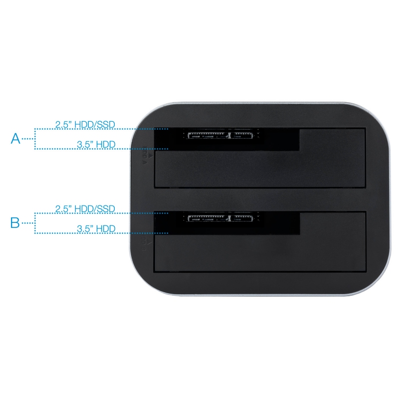 Tooq TQDS-805G Dual Bay HDD Dock Station Grey Tooq TQDS-805G Dual Bay HDD Dock Station Grey