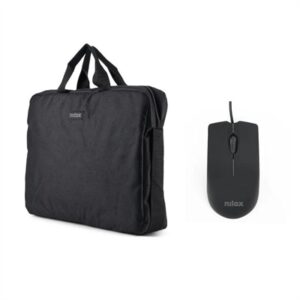 NILOX 15.6" Black Briefcase + USB Mouse 1000dpi