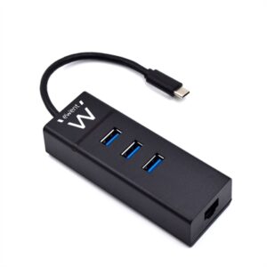 EWENT EW1141 Type-C Hub 3Pts.USB 3.1+1pto. GIGABIT