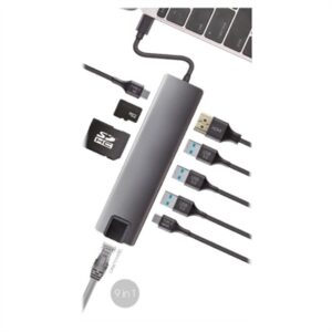 Coolbox 9-in-1 USB-C HDMI RJ45 USB Docking Station