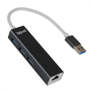 iggual USB-A Hub 3 ports USB 3.0 + RJ45 Gigabit