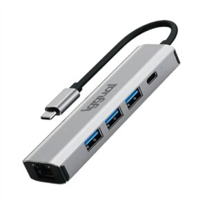 iggual Hub type C 5 ports 3xUSB + RJ45 + type C