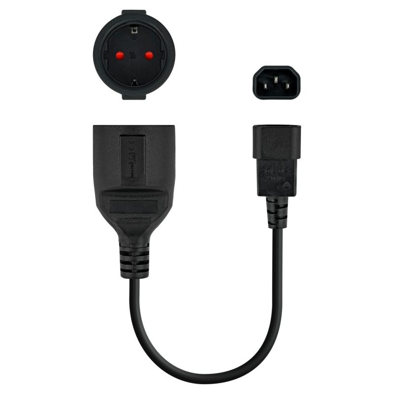 Nanocable C14/M to CEE7/H Adapter Cable, 25cm Nanocable C14/M to CEE7/H Adapter Cable, 25cm