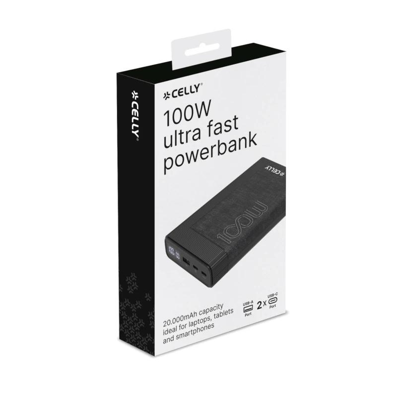 Celly Powerbank PD100W 20000 mAh 100W Black Celly Powerbank PD100W 20000 mAh 100W Black