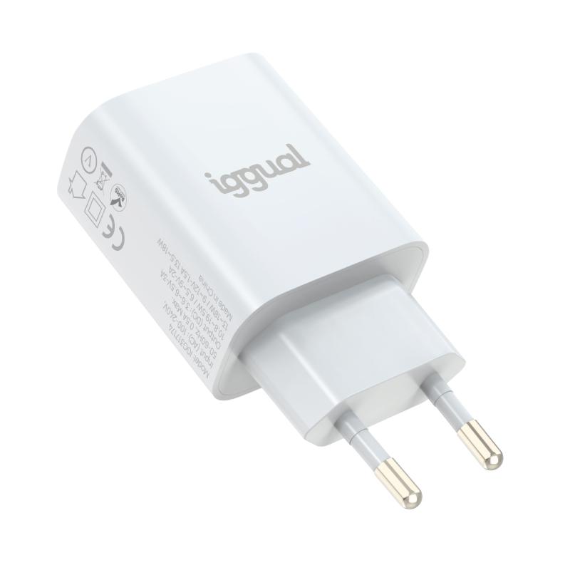 iggual Carregador 1xUSB carga rápida QC3.0 18W iggual Carregador 1xUSB carga rápida QC3.0 18W