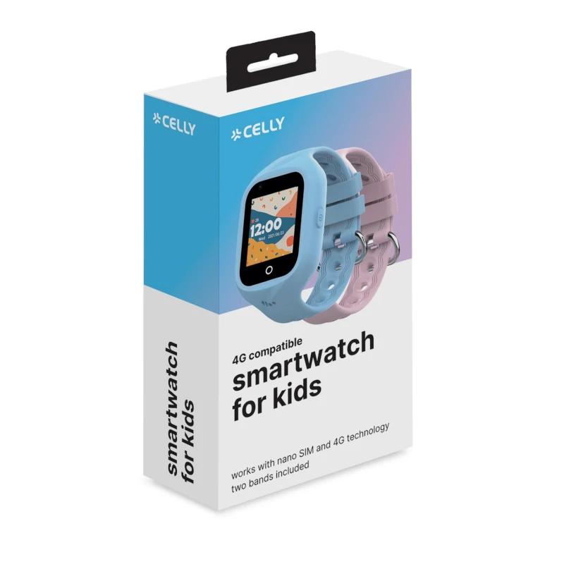 Celly Smartwatch Kids 4G 2 Straps Blue and Pink Celly Smartwatch Kids 4G 2 Straps Blue and Pink