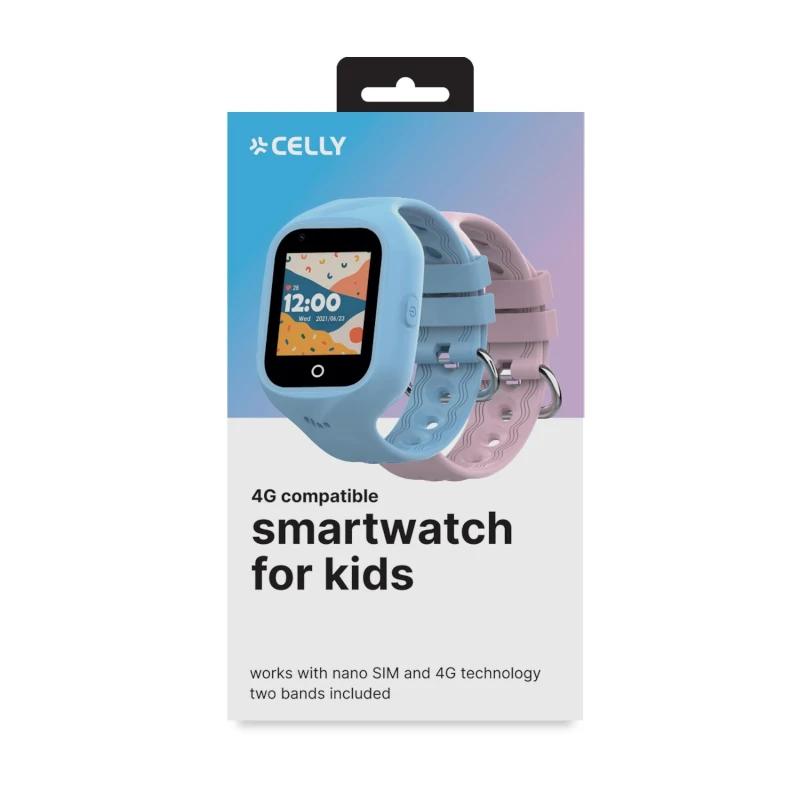 Celly Smartwatch Kids 4G 2 Straps Blue and Pink Celly Smartwatch Kids 4G 2 Straps Blue and Pink