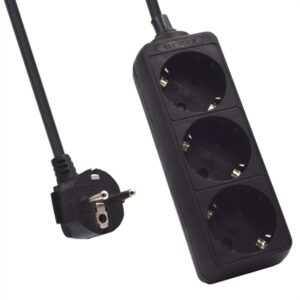 Ewent Ew3959 3-Socket Power Strip Black