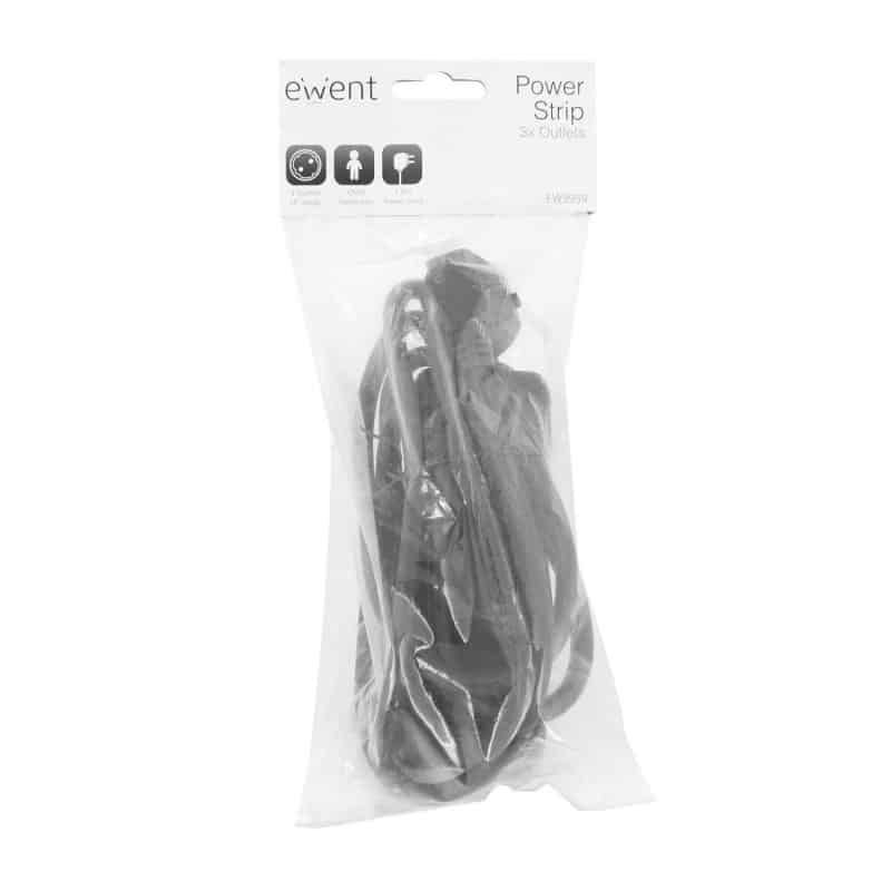 Ewent Ew3959 Regleta 3 tomas Negro Ewent Ew3959 Regleta 3 tomas Negro