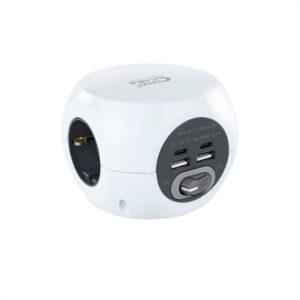 Nanocable Socket Base with 4 USB White