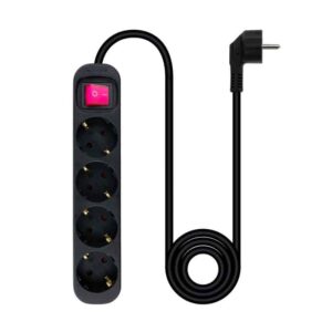 Nanocable 4 Socket Power Strip with Switch Black