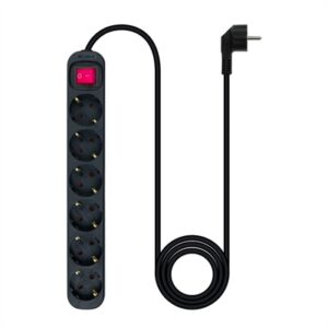Nanocable Régua 6 tomadas com interruptor Preto