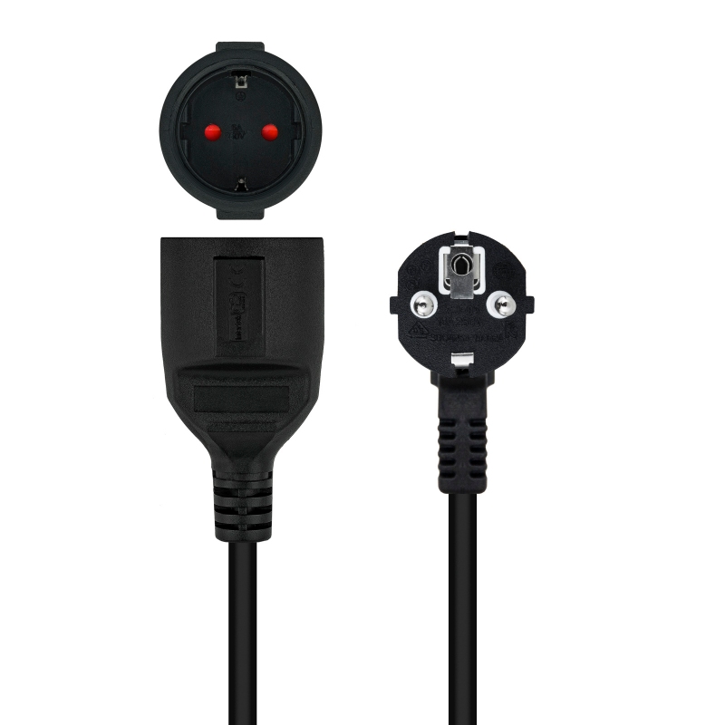 Nanocable Black Schuko Extension Power Cable 5 M Nanocable Black Schuko Extension Power Cable 5 M
