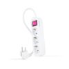 Nanocable Régua 3 Tomadas Interruptor Branco