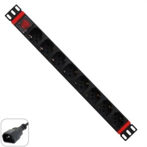 WP 19" Power Strip 8 Schuko Sockets On/Off Switch