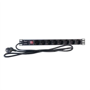 2LAN 19" Power Strip 8 Schuko Switch