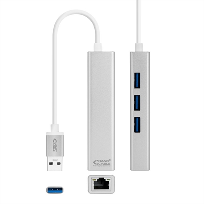 Nanocable Converter USB 3.0 Ethernet + 3xUSB 3.0