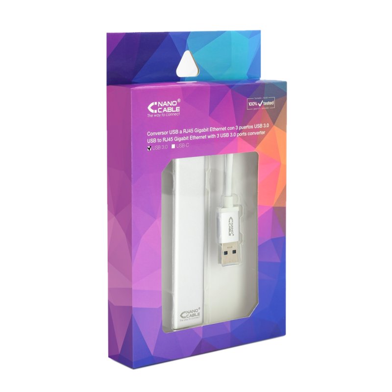 Nanocable Converter USB 3.0 Ethernet + 3xUSB 3.0 Nanocable Converter USB 3.0 Ethernet + 3xUSB 3.0