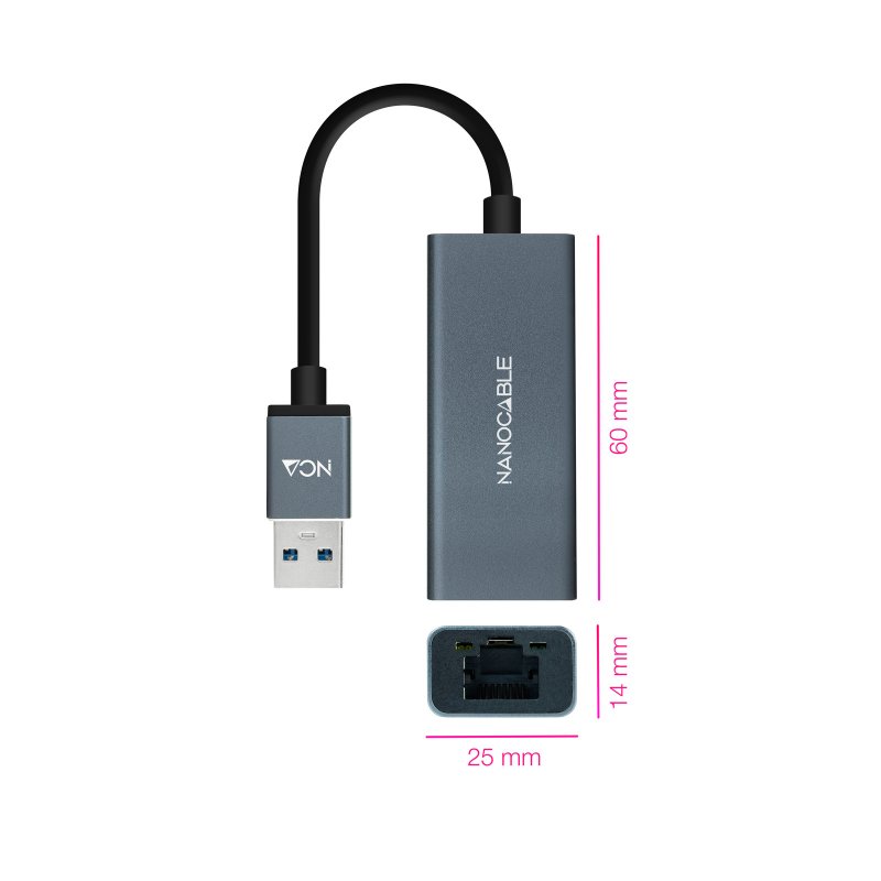 Nanocable USB 3.0 A Gigabit Ethernet Converter Nanocable USB 3.0 A Gigabit Ethernet Converter