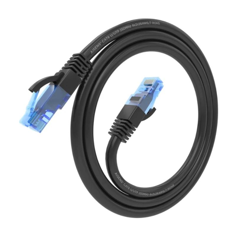 Cabo RJ45 Cat.6 UTP AWG26 CCA Preto 0.5M Cabo RJ45 Cat.6 UTP AWG26 CCA Preto 0.5M