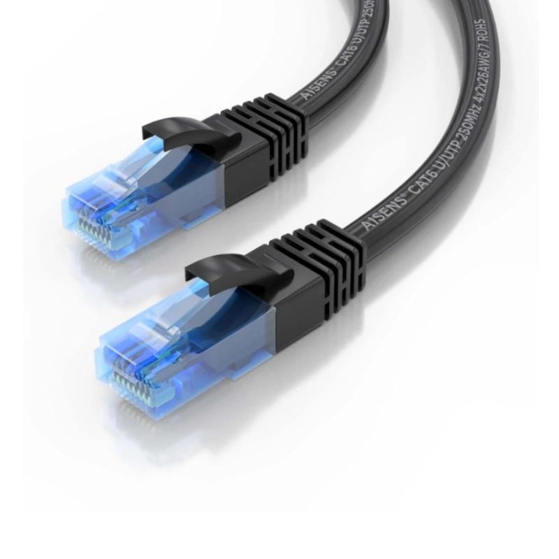 Cabo RJ45 Cat.6 UTP AWG26 CCA Preto 0.5M Cabo RJ45 Cat.6 UTP AWG26 CCA Preto 0.5M