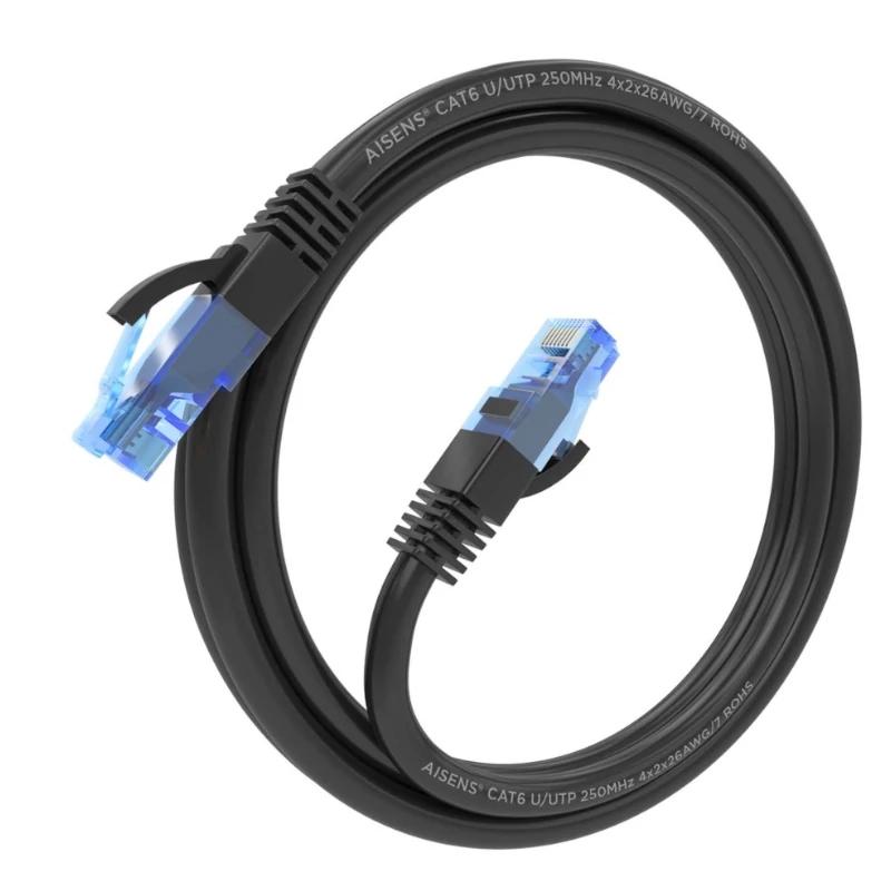 Aisens RJ45 Cat.6 UTP Cable AWG26 CCA Black 1.0M Aisens RJ45 Cat.6 UTP Cable AWG26 CCA Black 1.0M
