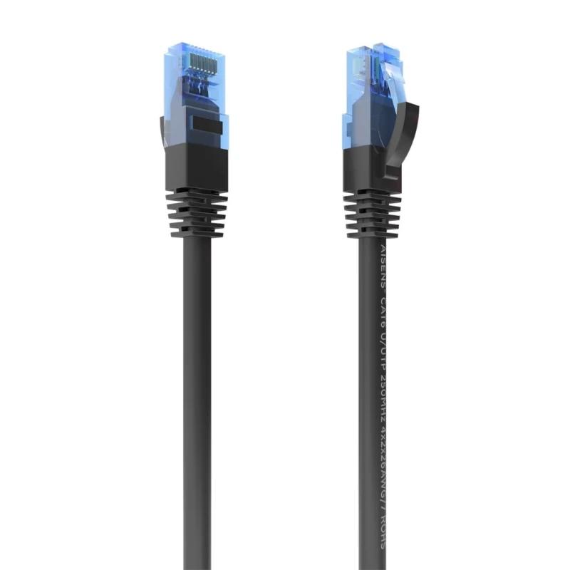 Cabo RJ45 CAT.6 UTP AWG26 CCA Preto 0.75m Cabo RJ45 CAT.6 UTP AWG26 CCA Preto 0.75m