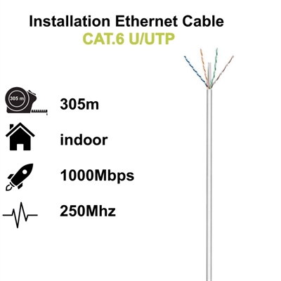 Ewent Bobina de cabo de rede Cat. 6 U/UTP, LSZH, 305mt