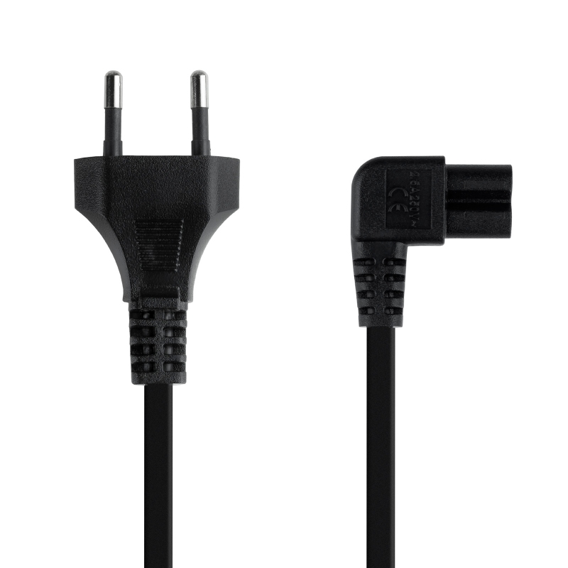 Nanocable Cable Alim. forma 8 Acodado CEE7/C7 1.8m Nanocable Cable Alim. forma 8 Acodado CEE7/C7 1.8m