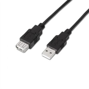 Aisens USB 2.0 Type A-M-A/H Black 1.8m Cable