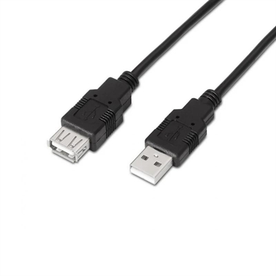 Aisens USB 2.0 Type A-M-A/H Black 1.8m Cable