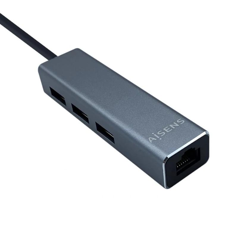 Aisens Conversor USB 3.0 Ethernet + 3 USB 3.0 cinza Aisens Conversor USB 3.0 Ethernet + 3 USB 3.0 cinza