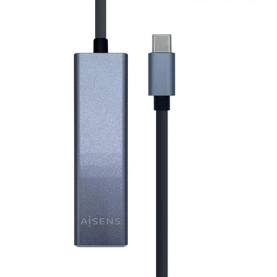 Aisens Conversor USB 3.1 Ethernet + 3 USB 3.0 cinza