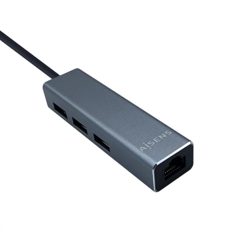 Aisens Conversor USB 3.1 Ethernet + 3 USB 3.0 cinza Aisens Conversor USB 3.1 Ethernet + 3 USB 3.0 cinza