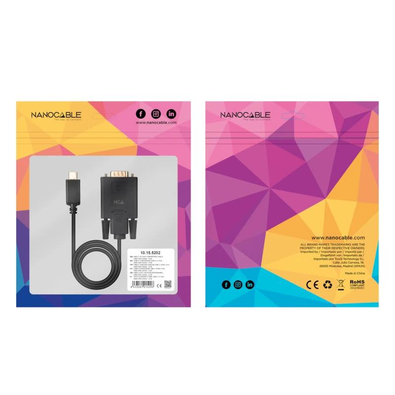 Nanocable USB-C/M to VGA/M Converter Cable 1.8M Nanocable USB-C/M to VGA/M Converter Cable 1.8M