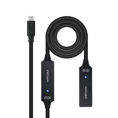 Cabo USB 3.2 amplif. C/M-C/H 10 m Nanocable