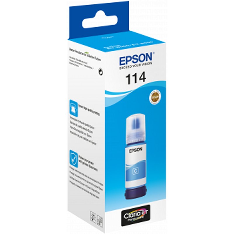 Epson Botella Tinta Ecotank 114 Cyan Epson Botella Tinta Ecotank 114 Cyan