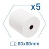iggual Pack of 5 BPA-free thermal paper rolls 80X80mm