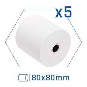 iggual Pack of 5 BPA-free thermal paper rolls 80X80mm