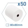 Pack of 50 BPA-free thermal paper rolls 80X80mm