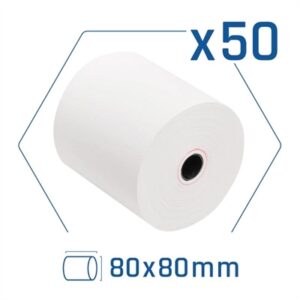 Pack of 50 BPA-free thermal paper rolls 80X80mm