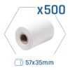 Pack of 500 thermal paper rolls for payment terminals 57x35 mm