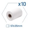 iggual Pack 10 rolos de papel térmico para datáfono 57x35