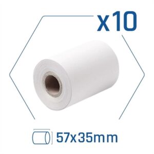 iggual Pack of 10 thermal paper rolls for dataphone 57x35