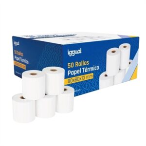 iggual Box 50 Thermal Paper Rolls BPA Free 80x80