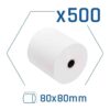 Pacote 500 rolos papel térmico sem BPA 80x80mm
