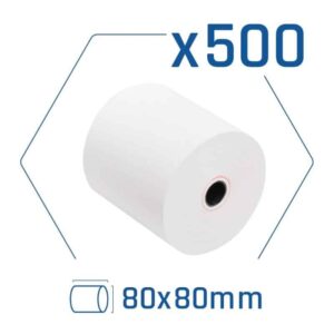 Pack 500 thermal paper rolls BPA-free 80x80mm