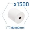 Pack of 1500 BPA-free thermal paper rolls 80x80mm
