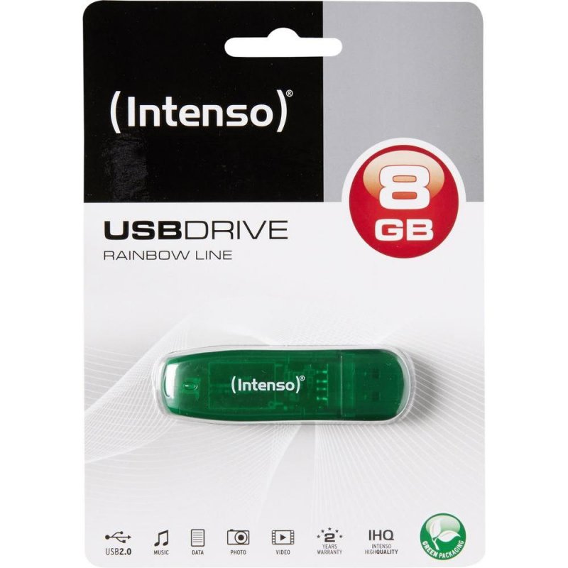 Intenso 3502460 Pen Drive USB 2.0 Rainbow 8GB Verde Intenso 3502460 Pen Drive USB 2.0 Rainbow 8GB Verde
